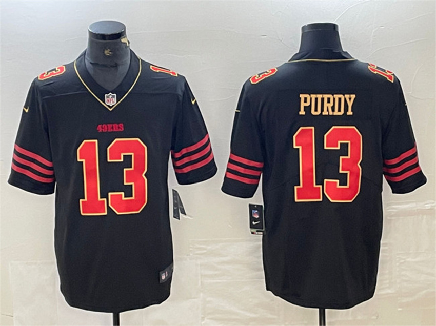 Men's Black Gold San Francisco 49ers #13 Brock Purdy Stitched Jersey